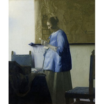 Жена в синьо четяща писмо (1662-1663) РЕПРОДУКЦИИ НА КАРТИНИ